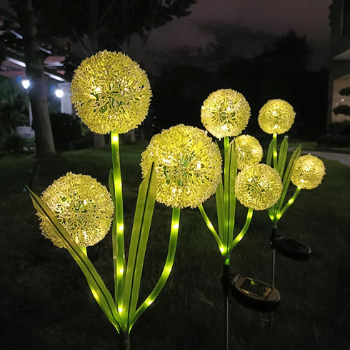 3 Garden Solar Lights Flowers, Automatic Lighting at Night, Waterproof Garden Decor for Yard Patio Pathway Lawn