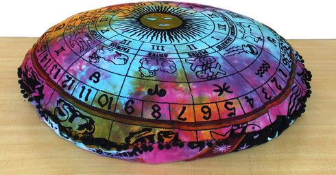 32 Inch ICC Large Hippie Mandala Floor Pillow Ottoman Pouf Cover - Indian Peacock Daybed Oversized Cotton Cushion Cover