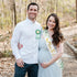 Neutral Sage Green Mom to Be Sash, Baby Shower Dad To Be Pin, Gold Glitter Letters Eucalyptus Leaves Satin Sash