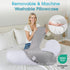 TranquilRelax Cover,Grey-35"*10" C Shaped Body Pillow for Side Sleepers, Memory Foam Long Pillow for Leg, Hip & Back