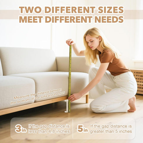 sunoyar (3" 132" Elastic Under Couch & Bed Blocker for Kids & Pets Toys Adjustable Gap Guard Stops Lost Toys, No Tools