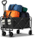 Collapsible Folding Wagon Cart with Wheels, 220 LBS Capacity, Lightweight Portable Utility