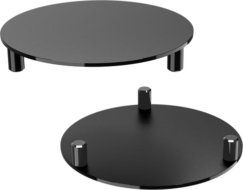 SVENJBB 7 Inch 2-Pack, Counter Black Round Pedestal Riser Board Decorative Acrylic Display Stand for Home and Kitchen