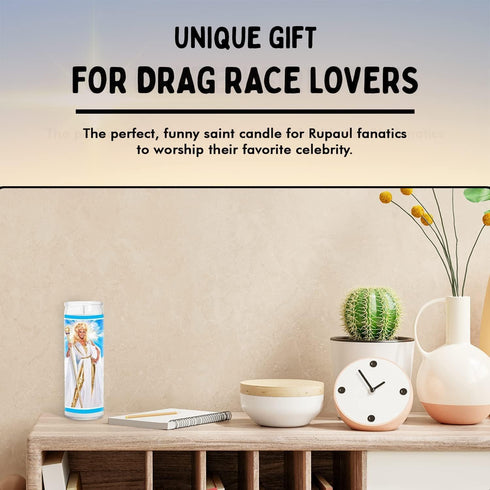 Drag Queen Celebrity Glass Jar Candle, Unscented Handmade Soy Wax Votive, Unique Gift for Pop Culture Fans