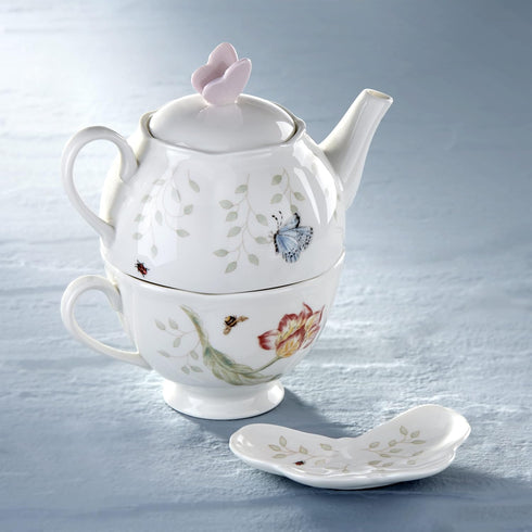 6083927 Lenox Butterfly Meadow Teapot with Lid, White