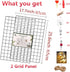 GBYAN 2 Pack Wire Wall Grid Panels with Lights and Clips, Large Photo Board for Home, Office Room Decoration