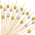 Blulu 200 Pack Cocktail Picks, Fancy Toothpicks for Appetizers, 4.7 Inch Pearl Skewers