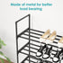 3-Tier 15 Shoe Rack Metal Shoe Rack - Stylish Black Shoe Organizer for Pairs - Easy to Assemble Entryway Storage Shelf
