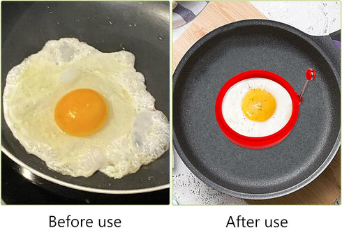 YOLCAR Set, 4Pack Egg Ring Silicone Egg Ring Molds, Fried Egg Rings and Non-stick Egg Cooker Ring, Multicolor