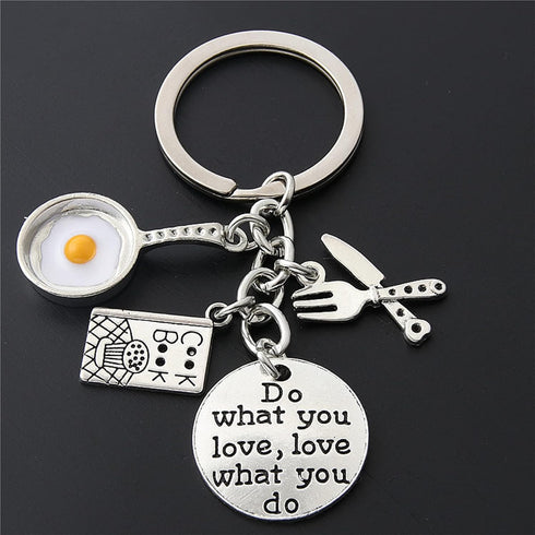 PHAETON 20PCS Kitchen Home Cooking Key Ring, Small Charm Chef Keychain Baking Accessories for Kitchen Lovers