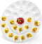 Foraineam 12.6 Inches Porcelain Deviled Egg Tray/Platter, White Egg Dish with 25