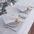 Newbridge White Denley Stripe Set of 4 Fabric Napkins, 100% Polyester, Heavy Weight Party Napkin