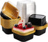 ZEAYEA 100 Pieces Aluminum Foil Baking Cups with Lids, 5.7 oz Disposable Cupcake Containers for Parties