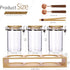 Matifaner Countertop Tea,40 Fluid-oz,Pack 3 Glass Coffee Storage Containers with Bamboo Shelf,Ground Coffee Holder