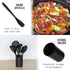 Silicone Kitchen Utensils Set of 10 for Cooking, Nonstick Cookware, Includes Slotted Turner, Soup Ladle, Tongs & Holder