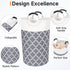 Large Laundry Basket, Collapsible Tall Hamper Bag with Handles for Waterproof Storage (Grey, 82L)