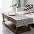 Flower,23.663 Inch) Coffee Table Cloth Rustic Style Living Room Center End Table Cover with Pocket, Cotton Linen