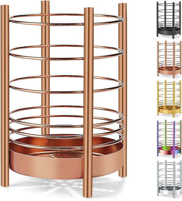 Copper Kitchen Utensil Holder, Stainless Steel Crocks with Titanium Coating, Easy Cleaning Utensil Storage Caddy