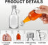 32 1.7oz Suclain Pcs Mini Glass Syrup Bottles Small Syrup Jars with Aluminum Lids and Loop Handle Clear Glass Reusable
