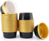 DEAYOU 100 Pieces Baking Cups with Lids, 3" Cupcake Tin Pan Holder for Pudding, Souffle, Party, Wedding - Black Gold