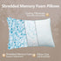 Pillows Queen Size Set of 2 – Cooling Memory Foam Pillows for Sleeping, Adjustable Firm for Back and Side Sleepers