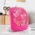 O2COOL Treva 5 Inch Battery Powered Fan, Portable Desk Fan with 2 Cooling Speeds, Compact Folding Design (Raspberry)