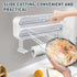 AUSTUFF 3 1 in Plastic Wrap Dispenser with CutterMagnetic Aluminum Foil and Adhesive Film Organizer, Wall Mount Kitchen