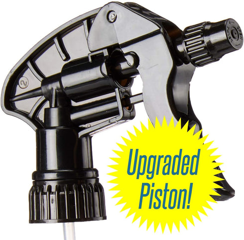 S & E Packaging 12 Pack 28-400 Nozzles 32 oz 9.5" 1.5mL Replacement Trigger Sprayer Heads Black Spray for Bottles