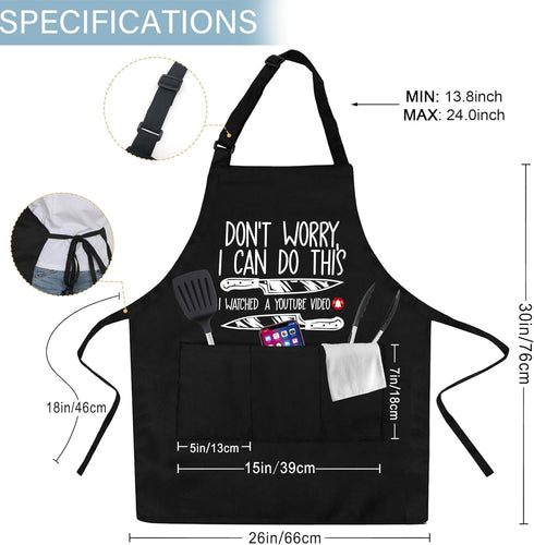 Funny Aprons for Men Grill-Apron for Father's Day, Christmas, Birthday Gifts for Dad from Daughter, Son, Wife