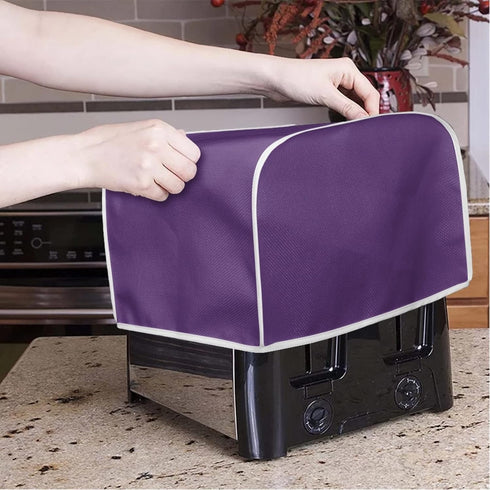 Purple Toaster Cover 2 Slice Wide Slot, Decorative Small Kitchen Appliance Bread Maker Dust Protection