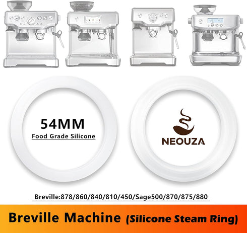 NEOUZA 54mm Brewing Group Head Silicone Gasket, 2Pcs Espresso Machine O-Ring for Breville Sage Coffee Maker