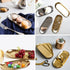 Stainless Steel Decorative Tray, Set of 2, 9 Inch Long, Jewelry Dish, Small Storage Tray, Gold