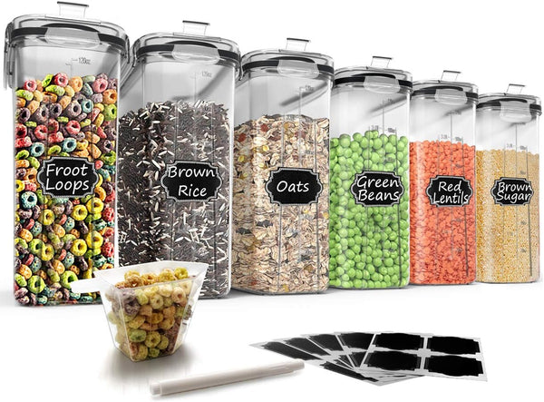 Wildone Cereal Storage Containers Set, Large BPA Free Plastic Airtight Food Storage