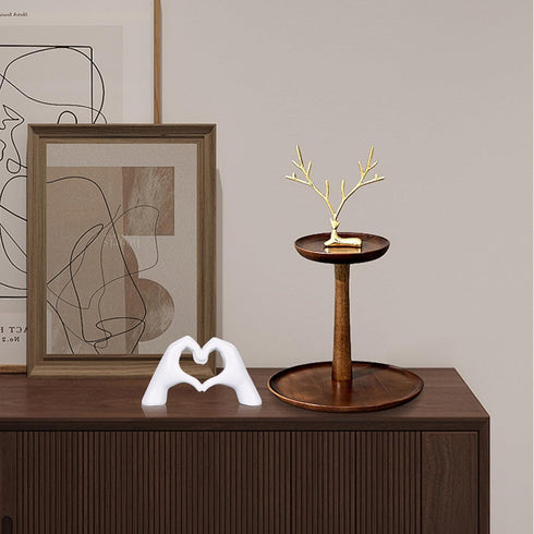 DOVDOV White Heart Hand Statues and Sculptures, White Room Decor Aesthetics for Living Room Coffee Table tv Cabinet