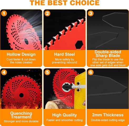 9" x36 3 1" (20 mm 25.4 mm HK Teeth Carbide Tipped Blades & Teeth Brush Cutter Blade, Weed Eater Blades Metal