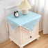 24x24 Inch Square Tablecloth Blue Leaves Pattern with Fringe Edge Waterproof Washable Jacquard Fabric Nightstand End