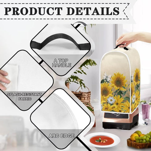 Butterfly Blender Dust Cover, Sunflower Fingerprint Protection Cover for Stand Mixer or Coffee Machine, Home Kitchen