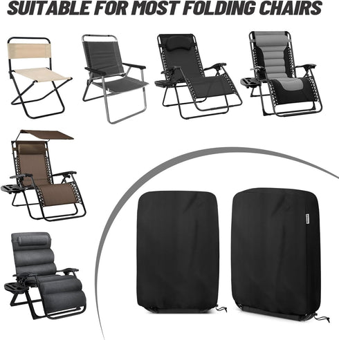 GREHABOR 420D 28 43 Inch Outdoor Zero Gravity Folding Chair Cover Waterproof Folding Lawn Lounger Recliner Chair Covers