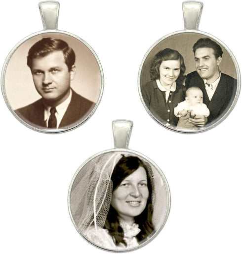 Wedding Bouquet Photo Charms - Pack of 3 Silver Bridal Picture Charms for Flowers