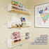 Set 3 15.8 Inches) MXCSE Nursery Floating Bookshelf for Kids, Wall Mounted Kids Book Shelf with Toy Storage, Pine Wood
