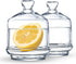 Glass Salt and Pepper Containers with Glass Lid, 2 Pcs Multipurpose Tomato, Avocado, Onion Keeper for Fridge Storage