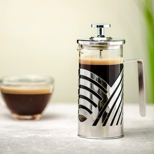 OVENTE French Press Coffee Maker, 12 Ounce, 4 Level Stainless Steel Filter, Heat Resistant Glass