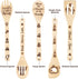 5Pcs Mother's Day Wooden Spoons Utensils Set, Non-Stick Cooking Utensils Carve Burned Bamboo Spoons Spatula Kitchen Cookware Gadget Decor Kit Mother's Day Mom Birthday Fun Gift Idea