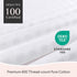 FAUNNA 600TC 100% Cotton Pillow Protectors - Queen Size (20x30), 4 Pack, Oeko-TEX Certified, White
