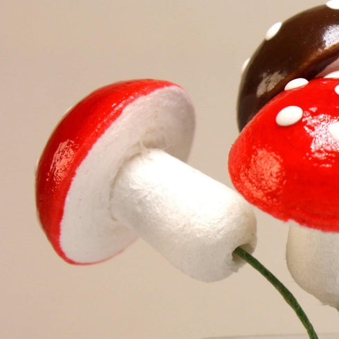 3/4" Set 10-218-0117 Meyer Imports Red & Brown Mix - Spun Cotton - of Wonderful World of Spun Cotton Mushrooms!
