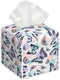 OHEGBXE Tropical Butterflies Tissue Box Holder,Colorful Splash Dots Cube Tissue Box Cover Holder,Leather
