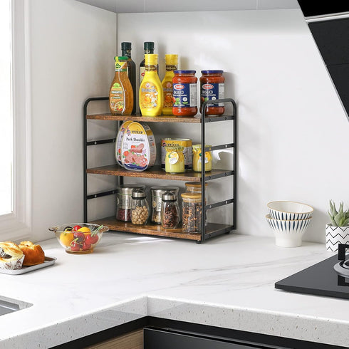 3-Tier Counter Countertop Counter TWJ001H IBUYKE Bathroom Organizer, Tray Storage Shelf, Kitchen Spice Rack Standing