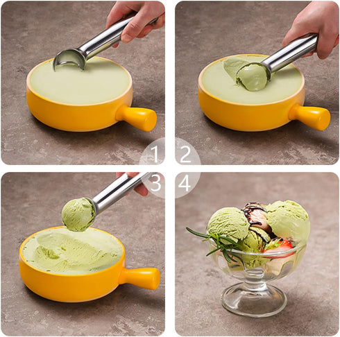 7 inches Pimoys Large Ice Cream Scoop Nonstick Anti-Freeze Metal Ice Cream Scooper Spoon One Piece Aluminum Design