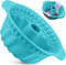 2 PCS 9.5 Inch Silicone Cake Pans, Non-stick Fluted Cake Molds with Sturdy Handle, Blue