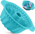 2 PCS 9.5 Inch Silicone Cake Pans, Non-stick Fluted Cake Molds with Sturdy Handle, Blue